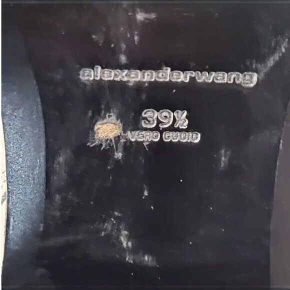 Alexander Wang Size 39.5 / US 9 Anna White Leather Bootie Block Heel with metal - Picture 16 of 16